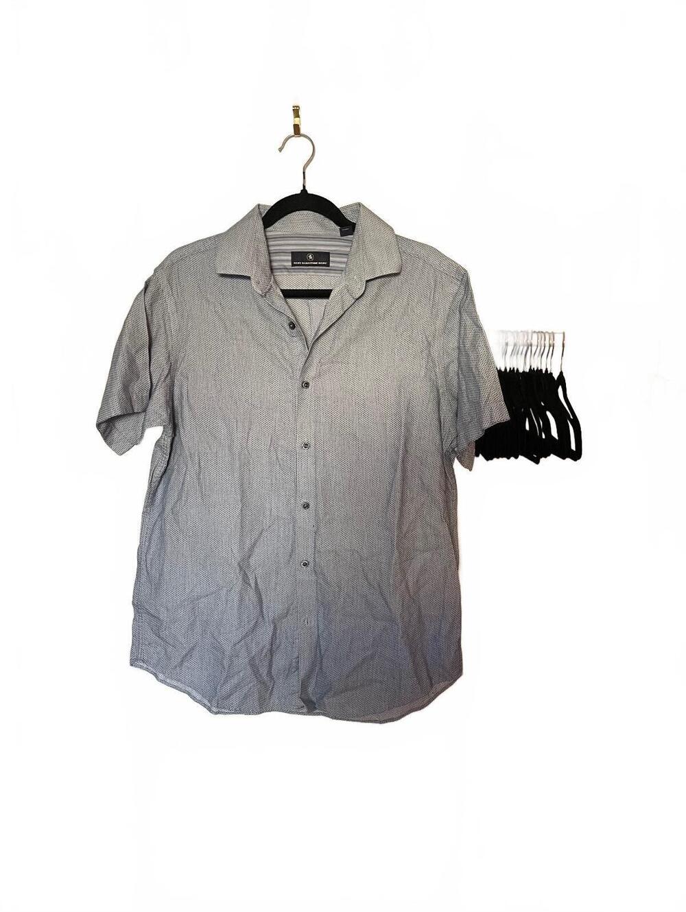 Hart Schaffner Marx gray short sleeve button front shirt size L
